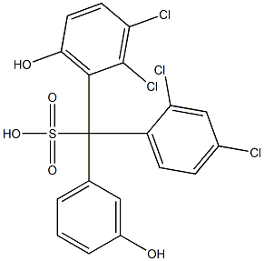 (2,4-Dichlorophenyl)(2,3-dichloro-6-hydroxyphenyl)(3-hydroxyphenyl)methanesulfonic acid Struktur