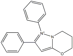 [6,7-Dihydro-1,2-diphenyl-5H-pyrazolo[5,1-b][1,3]oxazin]-1-ium Struktur