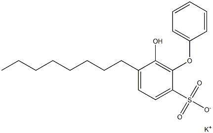 6-Hydroxy-5-octyl[oxybisbenzene]-2-sulfonic acid potassium salt Struktur