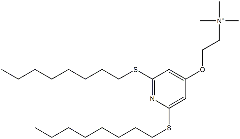 N,N,N-Trimethyl-2-[2,6-bis(octylthio)-4-pyridinyloxy]ethanaminium Struktur