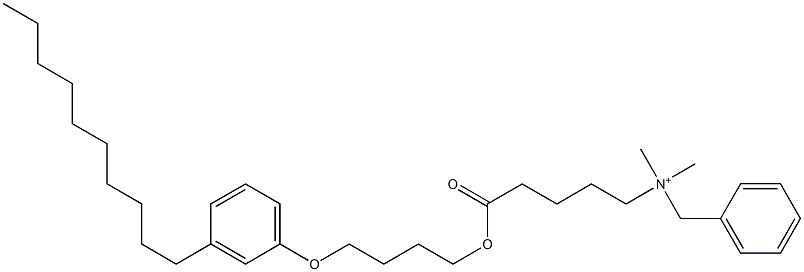 N,N-Dimethyl-N-benzyl-N-[4-[[4-(3-decylphenyloxy)butyl]oxycarbonyl]butyl]aminium Struktur