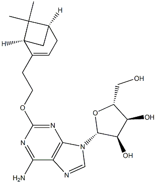 2-[2-[(1R,5S)-6,6-Dimethylbicyclo[3.1.1]hept-2-en-2-yl]ethoxy]adenosine Struktur