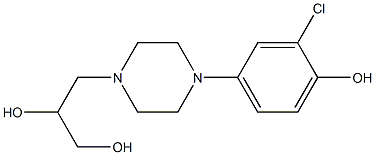 3-[4-(3-Chloro-4-hydroxyphenyl)piperazin-1-yl]-1,2-propanediol Struktur