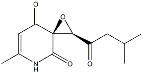 (2R,3R)-6-Methyl-2-(3-methyl-1-oxobutyl)-1-oxa-5-azaspiro[2.5]oct-6-ene-4,8-dione Struktur