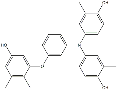 N,N-Bis(4-hydroxy-3-methylphenyl)-3-(5-hydroxy-2,3-dimethylphenoxy)benzenamine Struktur