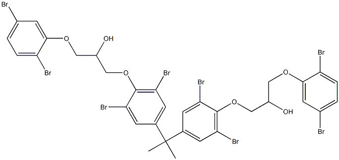 2,2-Bis[3,5-dibromo-4-[2-hydroxy-3-(2,5-dibromophenoxy)propyloxy]phenyl]propane Struktur