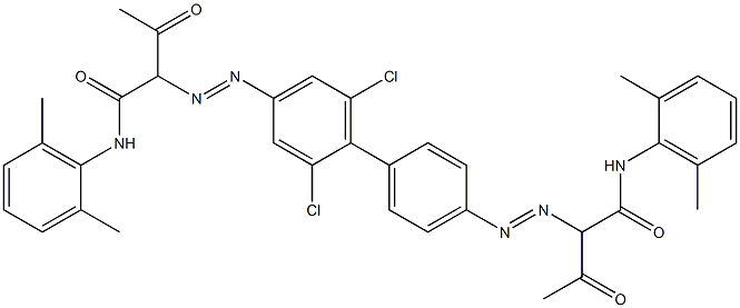 4,4'-Bis[[1-(2,6-dimethylphenylamino)-1,3-dioxobutan-2-yl]azo]-2,6-dichloro-1,1'-biphenyl Struktur