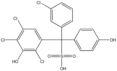 (3-Chlorophenyl)(2,4,5-trichloro-3-hydroxyphenyl)(4-hydroxyphenyl)methanesulfonic acid Struktur