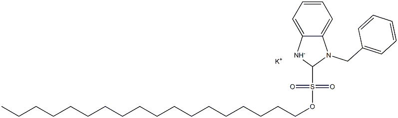 1-Benzyl-2,3-dihydro-2-octadecyl-1H-benzimidazole-2-sulfonic acid potassium salt Struktur