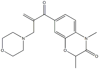 2,4-Dimethyl-7-[2-(morpholinomethyl)acryloyl]-4H-1,4-benzoxazin-3(2H)-one Struktur