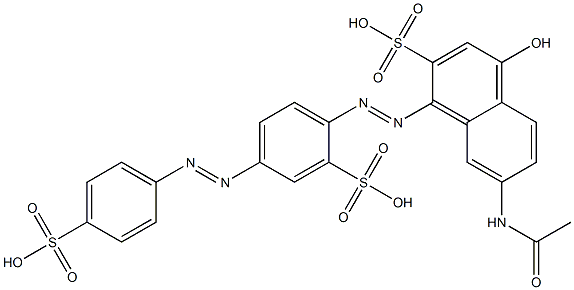 7-Acetylamino-4-hydroxy-1-[4-(4-sulfophenylazo)-2-sulfophenylazo]-2-naphthalenesulfonic acid Struktur