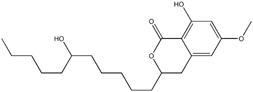 3,4-Dihydro-8-hydroxy-6-methoxy-3-(6-hydroxyundecyl)-1H-2-benzopyran-1-one Struktur