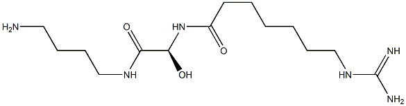 7-Guanidino-N-[(S)-2-[(4-aminobutyl)amino]-1-hydroxy-2-oxoethyl]heptanamide Struktur