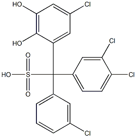 (3-Chlorophenyl)(3,4-dichlorophenyl)(5-chloro-2,3-dihydroxyphenyl)methanesulfonic acid Struktur