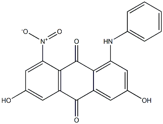 1-Anilino-3,6-dihydroxy-8-nitroanthraquinone Struktur