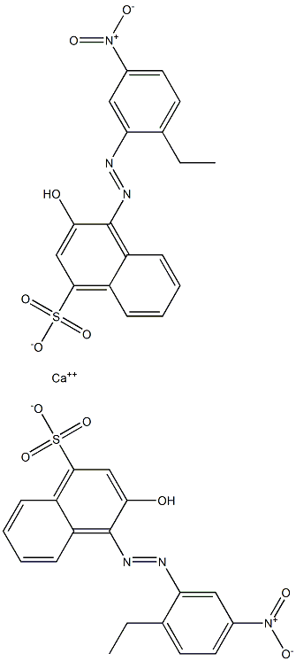 Bis[1-[(2-ethyl-5-nitrophenyl)azo]-2-hydroxy-4-naphthalenesulfonic acid]calcium salt Struktur