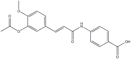 4-[[3-(3-Acetoxy-4-methoxyphenyl)-1-oxo-2-propenyl]amino]benzoic acid Struktur