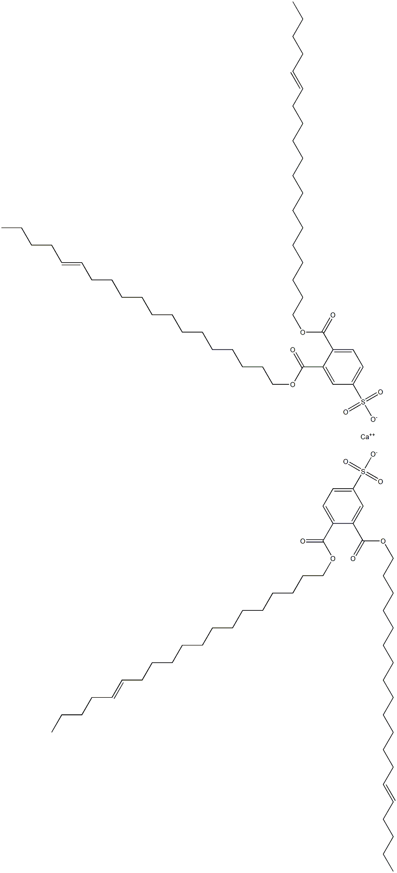 Bis[3,4-di(14-nonadecenyloxycarbonyl)benzenesulfonic acid]calcium salt Struktur