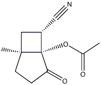 (1S,5S,7R)-1-Acetyloxy-5-methyl-2-oxobicyclo[3.2.0]heptane-7-carbonitrile Struktur