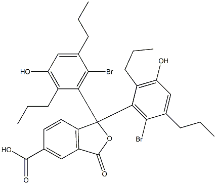 1,1-Bis(6-bromo-3-hydroxy-2,5-dipropylphenyl)-1,3-dihydro-3-oxoisobenzofuran-5-carboxylic acid Struktur