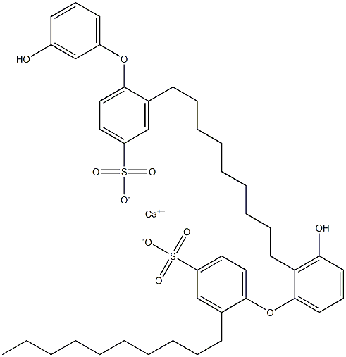 Bis(3'-hydroxy-2-decyl[oxybisbenzene]-4-sulfonic acid)calcium salt Struktur