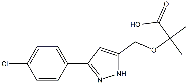 2-[[3-(4-Chlorophenyl)-1H-pyrazol-5-yl]methoxy]-2-methylpropionic acid Struktur