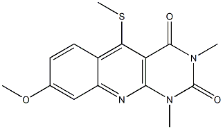 8-Methoxy-1,3-dimethyl-5-(methylthio)pyrimido[4,5-b]quinoline-2,4(1H,3H)-dione Struktur