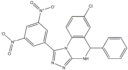 7-Chloro-4,5-dihydro-1-(3,5-dinitrophenyl)-5-phenyl[1,2,4]triazolo[4,3-a]quinazoline Struktur