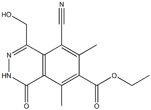 1,2-Dihydro-1-oxo-5-cyano-6,8-dimethyl-4-(hydroxymethyl)phthalazine-7-carboxylic acid ethyl ester Struktur