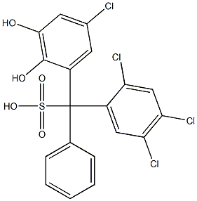 (5-Chloro-2,3-dihydroxyphenyl)(2,4,5-trichlorophenyl)phenylmethanesulfonic acid Struktur