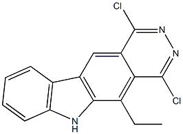 1,4-Dichloro-5-ethyl-6H-pyridazino[4,5-b]carbazole Struktur