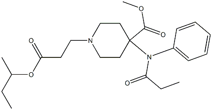 4-Methoxycarbonyl-4-(N-phenyl-N-propanoylamino)piperidine-1-propionic acid 1-methylpropyl ester Struktur