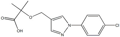 2-[[1-(4-Chlorophenyl)-1H-pyrazol-4-yl]methoxy]-2-methylpropionic acid Struktur