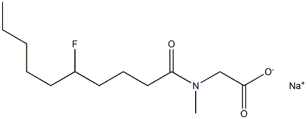 N-(5-Fluorodecanoyl)-N-methylglycine sodium salt Struktur