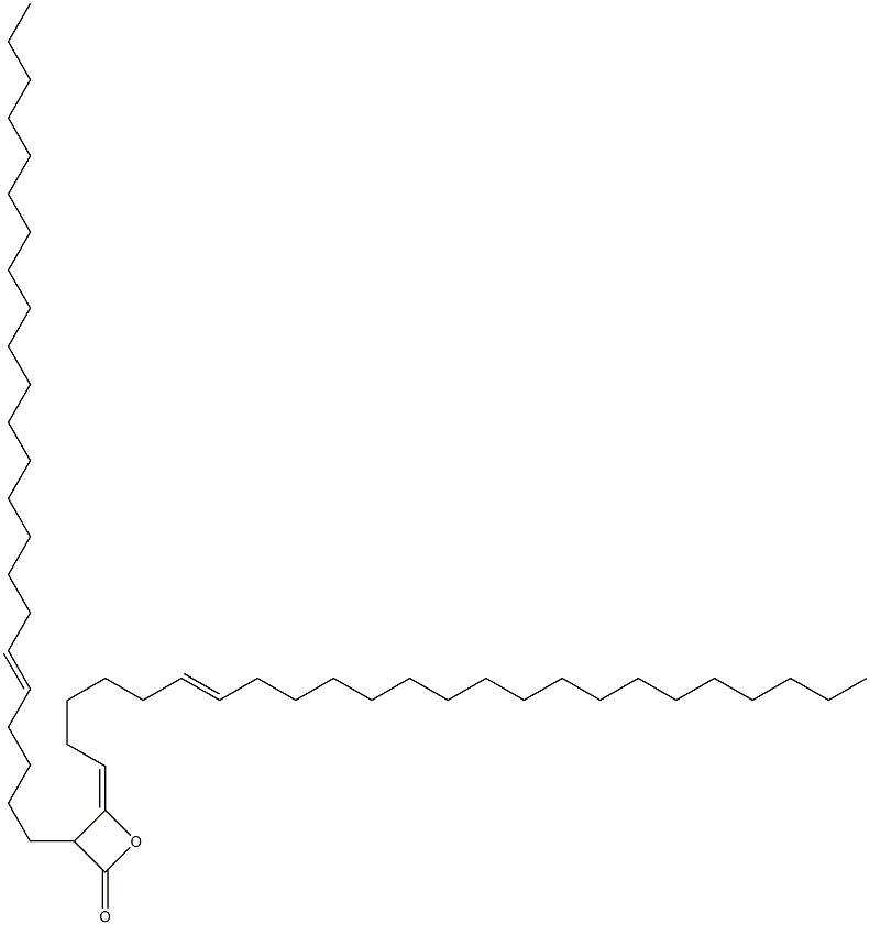 3-(5-Tricosenyl)-4-(6-tetracosen-1-ylidene)oxetan-2-one Struktur