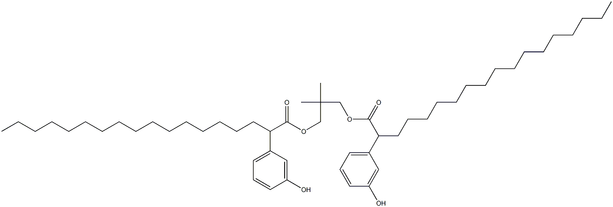 Bis[2-(3-hydroxyphenyl)stearic acid]2,2-dimethylpropane-1,3-diyl ester Struktur