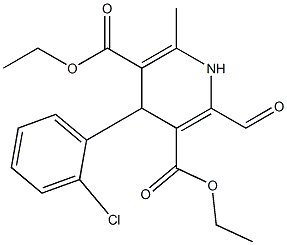 4-(2-Chlorophenyl)-2-formyl-6-methyl-1,4-dihydropyridine-3,5-dicarboxylic acid diethyl ester Struktur