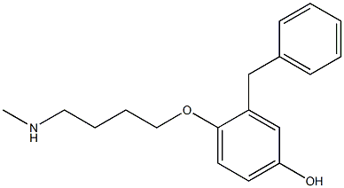 4-(2-Benzyl-4-hydroxyphenoxy)-N-methylbutan-1-amine Struktur