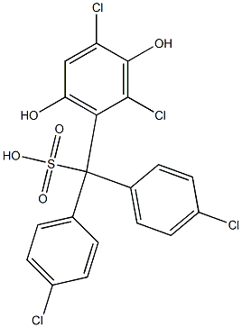 (2,4-Dichloro-3,6-dihydroxyphenyl)bis(4-chlorophenyl)methanesulfonic acid Struktur