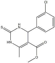 6-Methyl-4-(3-chlorophenyl)-2-thioxo-1,2,3,4-tetrahydropyrimidine-5-carboxylic acid methyl ester Struktur