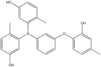 N,N-Bis(3-hydroxy-6-methylphenyl)-3-(2-hydroxy-4-methylphenoxy)benzenamine Struktur