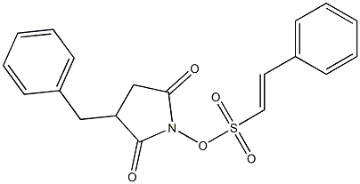 (E)-2-Phenylethenesulfonic acid 2,5-dioxo-3-benzyl-1-pyrrolidinyl ester Struktur