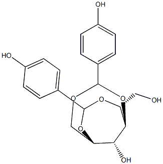 1-O,4-O:2-O,5-O-Bis(4-hydroxybenzylidene)-D-glucitol Struktur