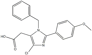 1-Benzyl-4-chloro-2-(4-methoxyphenyl)-1H-imidazole-5-acetic acid Struktur