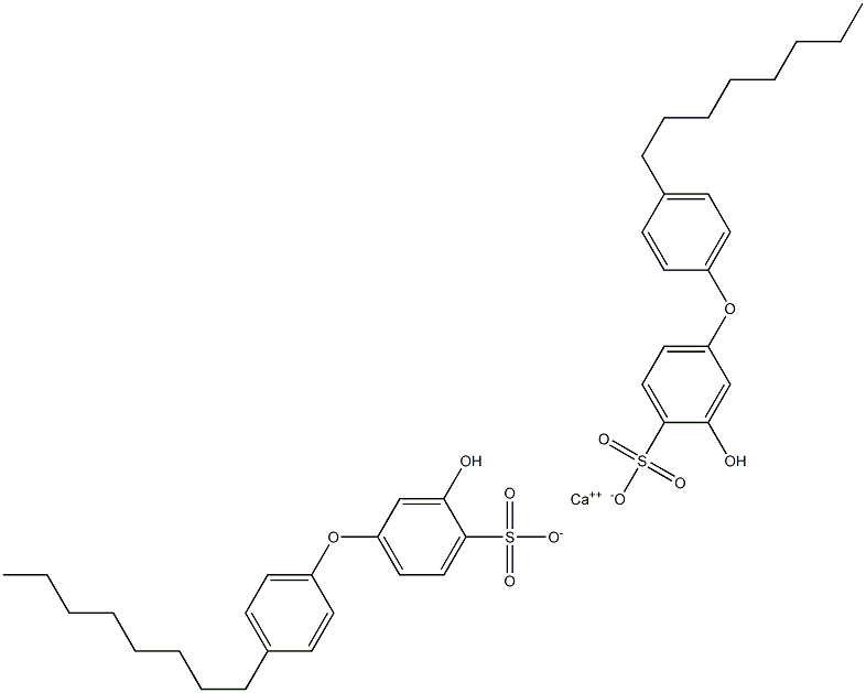 Bis(3-hydroxy-4'-octyl[oxybisbenzene]-4-sulfonic acid)calcium salt Struktur