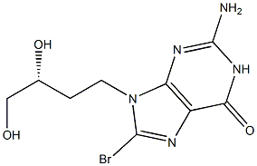 2-Amino-8-bromo-9-[(3R)-3,4-dihydroxybutyl]-1,9-dihydro-6H-purin-6-one Struktur