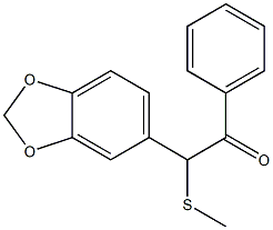 1-Phenyl-2-[3,4-(methylenedioxy)phenyl]-2-(methylthio)ethan-1-one Struktur