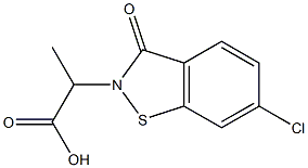 2-[6-Chloro-3-oxo-1,2-benzisothiazol-2(3H)-yl]propionic acid Struktur