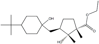 (1S,2R,3R)-2-Hydroxy-3-[(4-tert-butyl-1-hydroxycyclohexyl)methyl]-1,2-dimethylcyclopentane-1-carboxylic acid ethyl ester Struktur