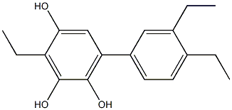 3-Ethyl-6-(3,4-diethylphenyl)benzene-1,2,4-triol Struktur